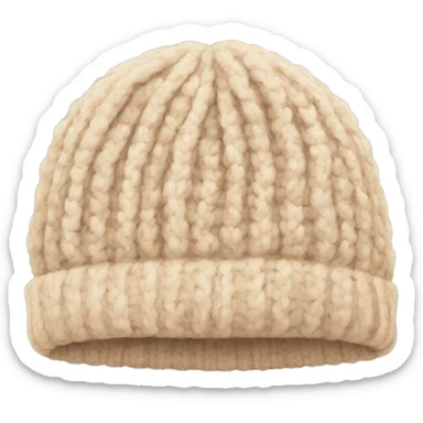 beige winter beanie no person sticker