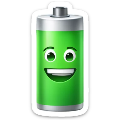 Green battery with discrete smile sticker