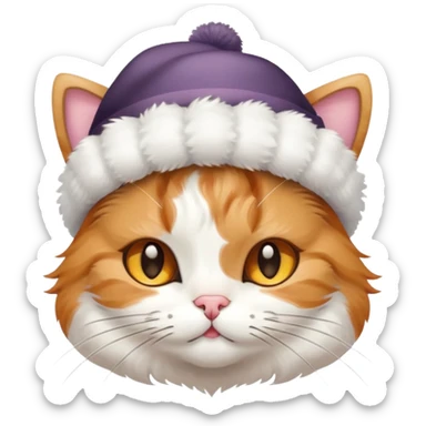 cat with a bow and hat sticker