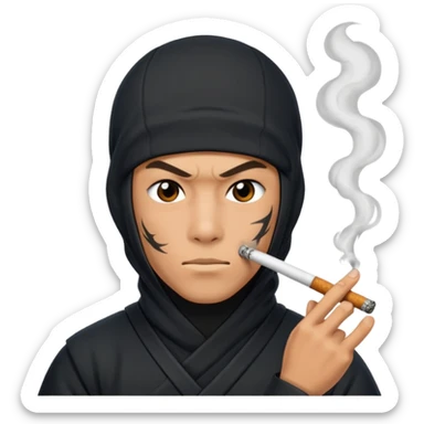 Ninja fumando sticker