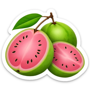 guava fruit, tropical fruit with pink flesh sticker