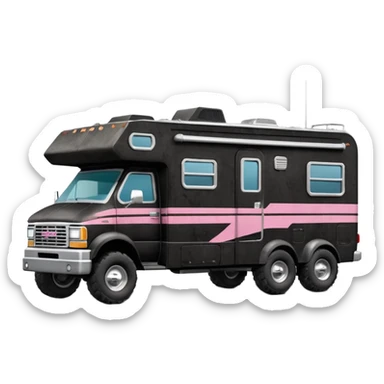 Aerodynamic racing Streamlined retro dilapidated dusty hillbilly-Barbie Vader styled motor home rv off-roading rock-climbing 4x4 desert Winnebago party monster truck  sticker