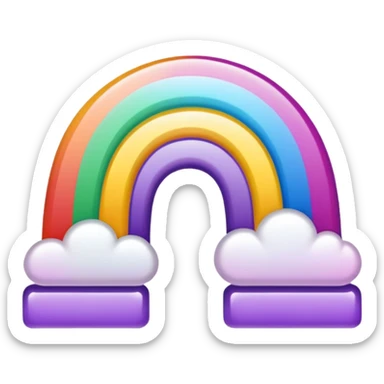 arco iris branco e roxa sticker