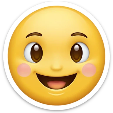 Round yellow face emoji smiling with no eyes sticker
