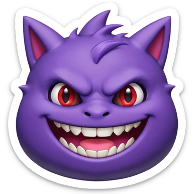 Gengar cute anime full teeth smiling sticker