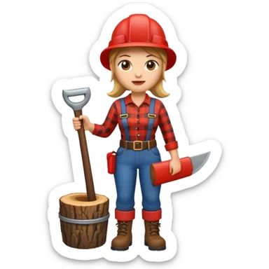 lumberjack woman sticker