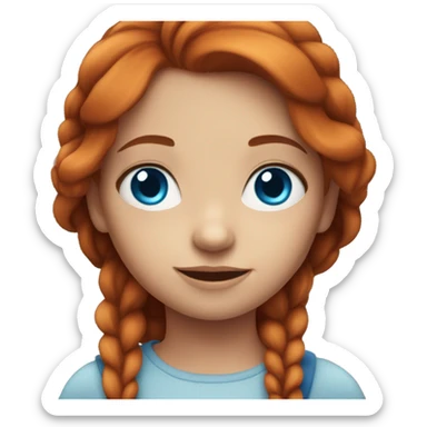 Red head girl with blue eyes sticker