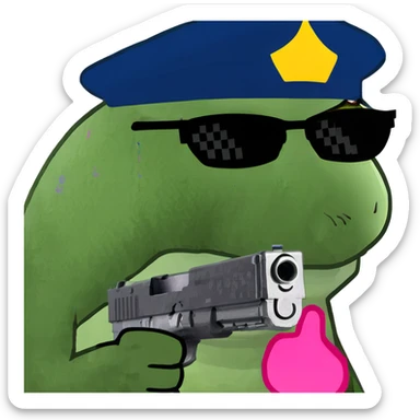 panda holding pink handgun sticker