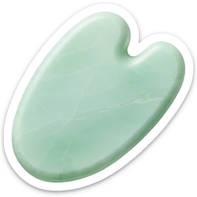 Gua sha stone tool, minimalist, rounded, soft pastel colors, facial massage sticker