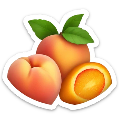 Peach, orange, strawberry in a bowl sticker