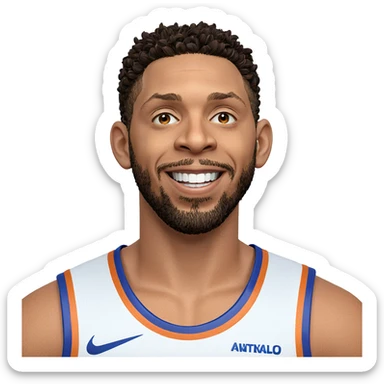 smiling boy in basketball uniform sticker