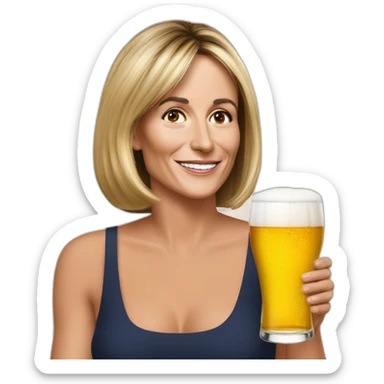 Emanuelle Macron entrain de boire une bière sticker