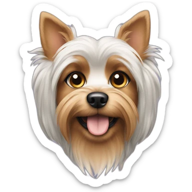 Yorkshire dog with silver pointed ears sticker