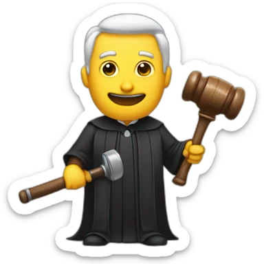 judge with hammer sticker