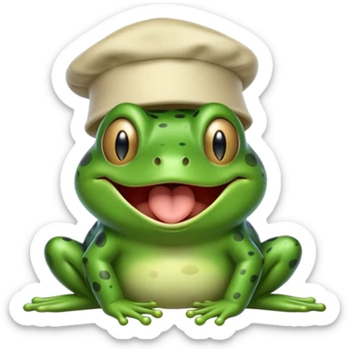 sleepy frog with nightcap yawning cutely sticker