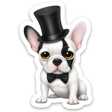 French bulldog with tux  sticker