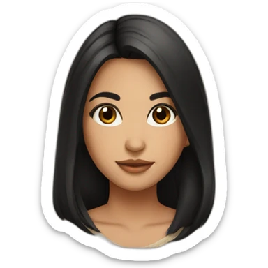 Beautiful Mexican girl with black hair and brown eyes sticker