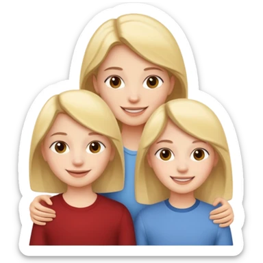 Two sisters and one boy emoji  sticker
