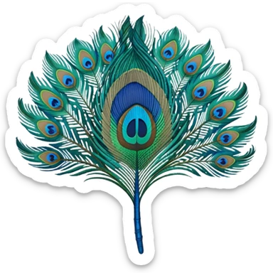 Single Peacock feather sticker