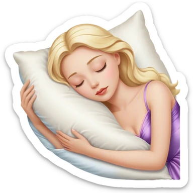 sleeping beauty blonde white girl with a silk pillow sticker