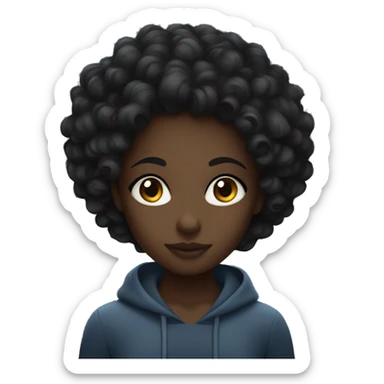 Black girl with curls at night sticker