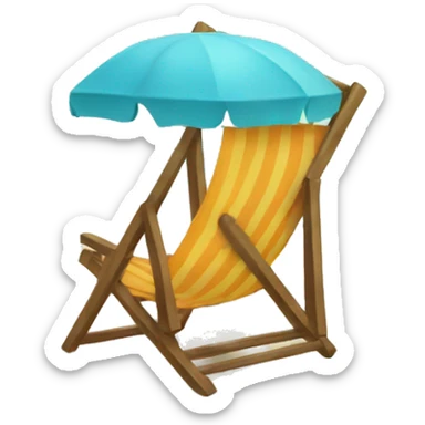 beach chair with waves sticker