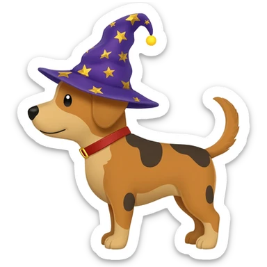 Dog wizard sticker