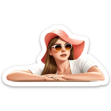 stylish girl in sunny vibes sticker