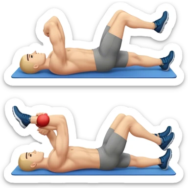 man lying-down-on-back weighted glute-bridges sticker