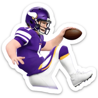 Minnesota vikings quarterback Sam Darnold fumbling the ball sticker