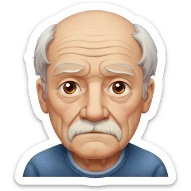 Strict Teacher – old man, serious gaze, raised chalk sticker