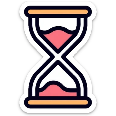 minimalist hourglass icon with simple clean lines, very minimal design sticker