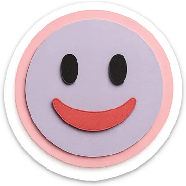 soft pastel soft circle frame with subtle shadow with a pink border sticker