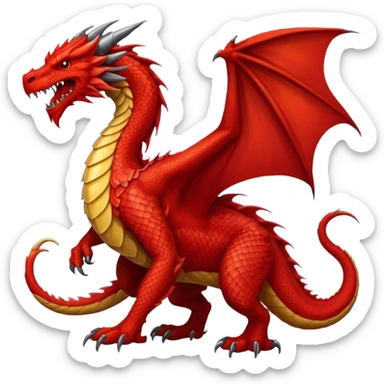 red dragon with long bearded sticker