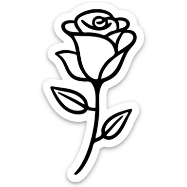 Combined icon of a wilted rose flower with a low battery symbol incorporated into the stem sticker