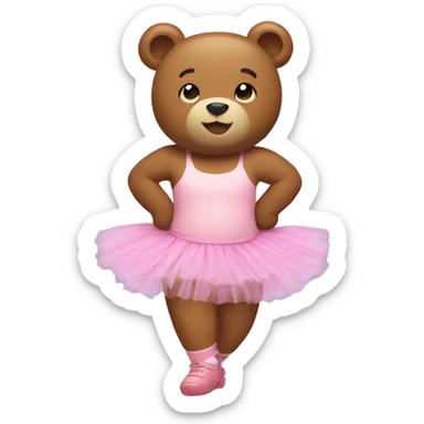Bear in a tutu sticker