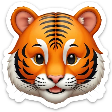 happy smiling tiger sticker