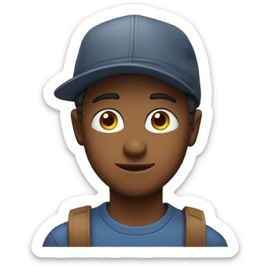 A young clever guy with a cap and Shirt  sticker