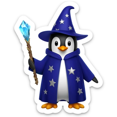 magical Penguin Wizard sticker