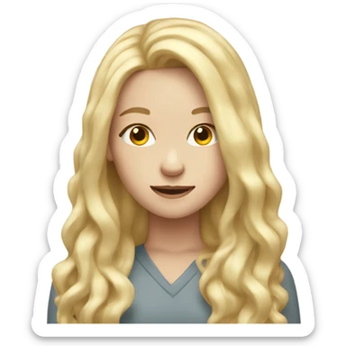 Pale girl with long blonde hair celebrating  sticker