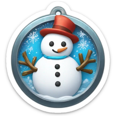 Snowman Badge Medal Epic Mystery Legendary NewYear PokemonTheme Pokeball Snowfall Snowballs sticker