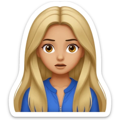 pretty long hair girl middle parted, amazed, good clothes, tanned, baddie, RELLY PREETY sticker