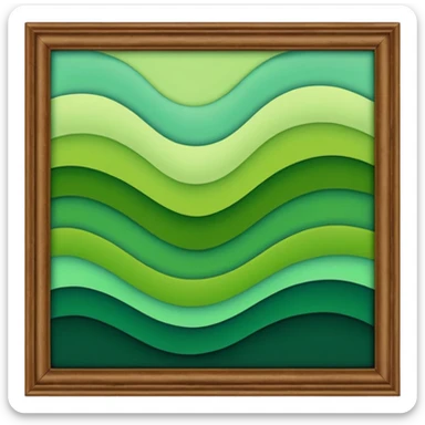 brown frame with green art sticker