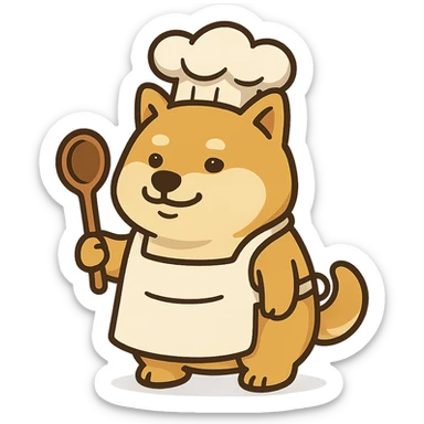 cheems as a chef sticker