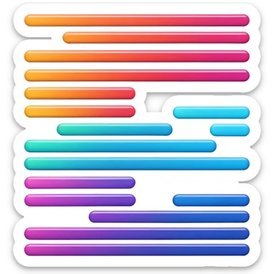 Horizontal multiple little bars merging into a bigger, survey style sticker