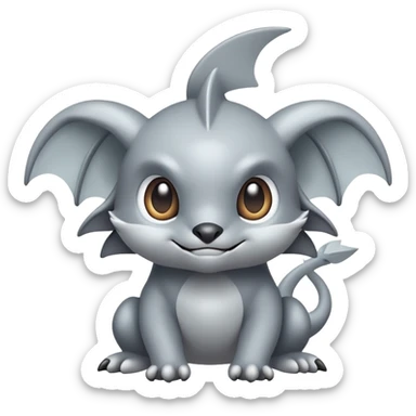 Greyish Fakémon-creature sticker