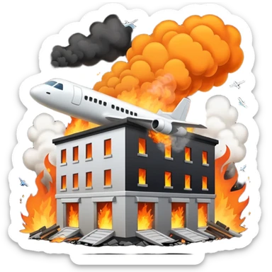 A plane crasing into building sticker
