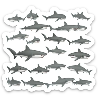 lots of sharks swimming together  sticker
