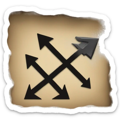 A sign that points to a hole in the ground that reads “DEEP” and has a arrow pointing down towards the hole sticker