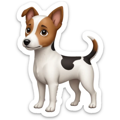 a white jack russell the size of a kelpie sticker